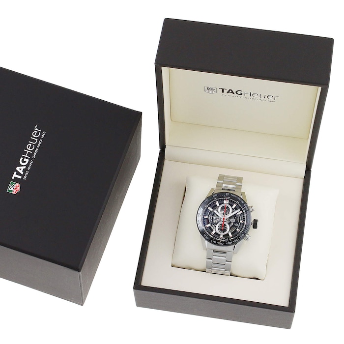 TAG HEUER Carrera Heuer 01 45mm Black Automatic Mens Watch CAR2A1W.BA0703