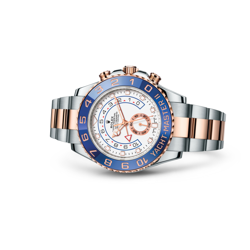 Rolex Yacht-Master II Two Tone Steel Rose Gold White Dial Watch 116681-0002