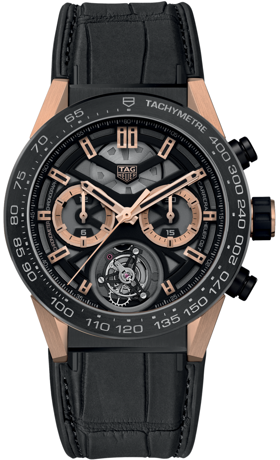 TAG Heuer Watch Carrera Tourbillon Chronograph Rose Gold