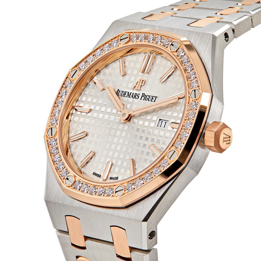 Audemars Piguet Royal Oak Quartz Rose Gold Steel Diamond Bezel 67651SR.ZZ.1261SR.01
