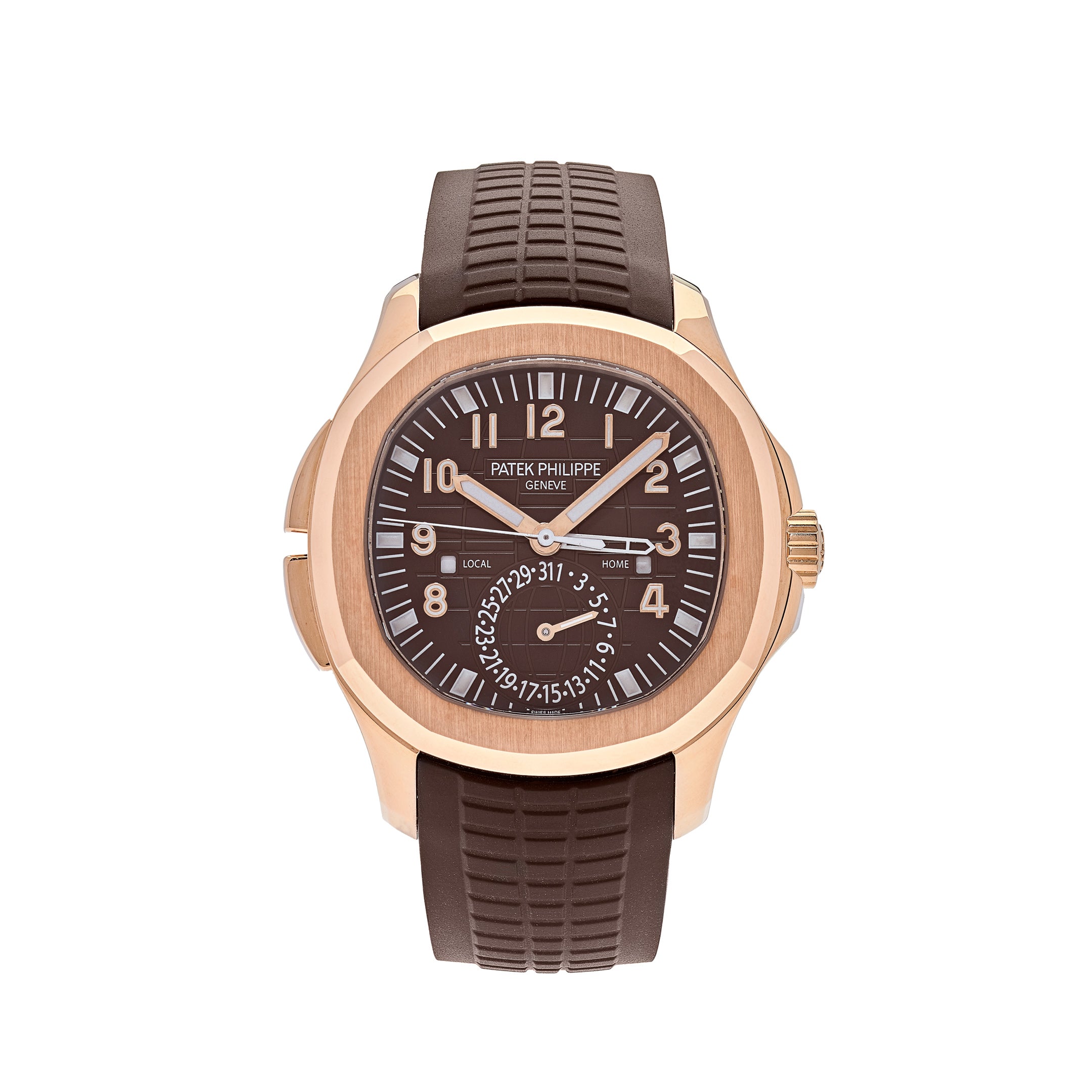 Patek Philippe Aquanaut Travel Time Brown Dial Rose Gold 5164R-001