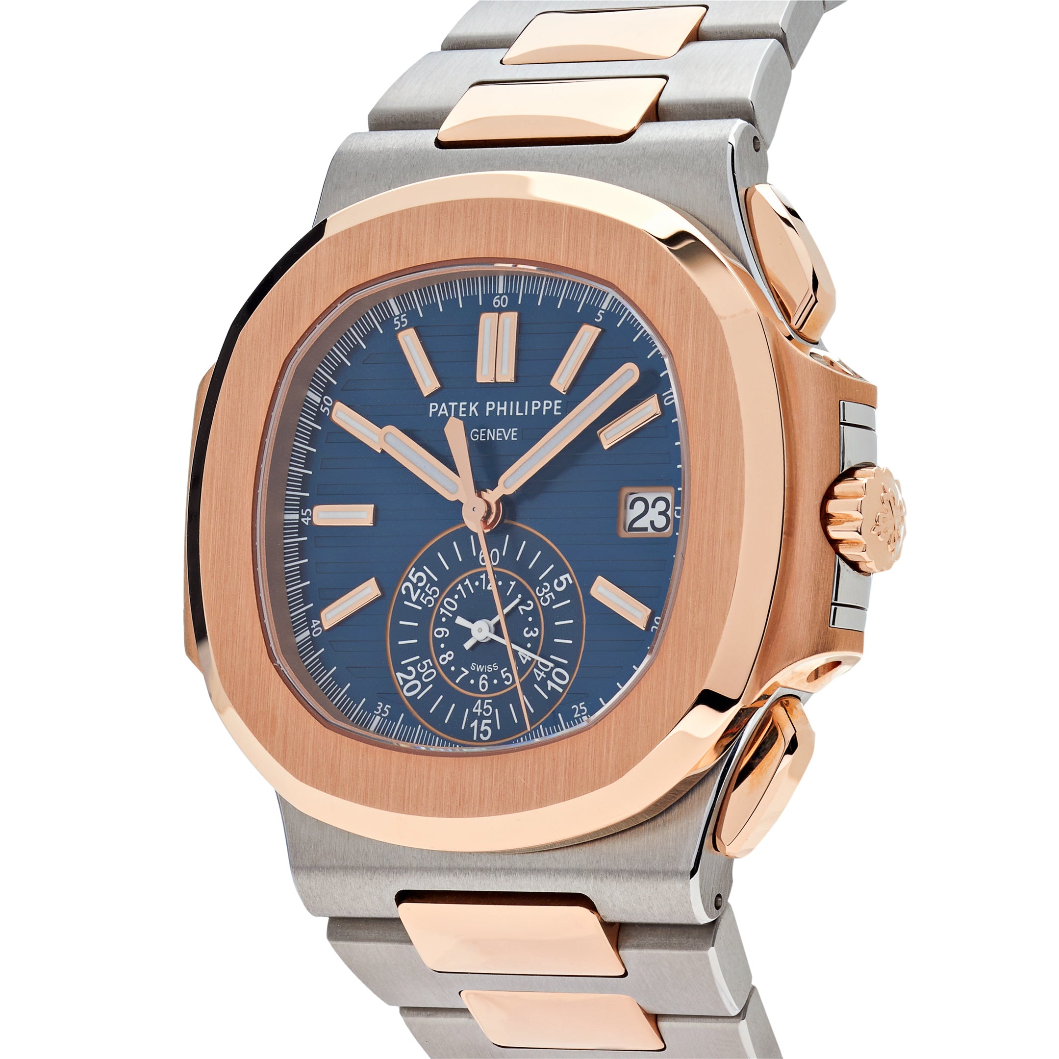 Patek Philippe Nautilus Chronograph Steel & Rose Gold Blue Dial 5980/1AR
