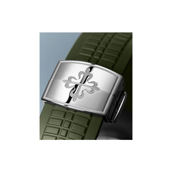 Patek Philippe Aquanaut White Gold 5168G-010 with Khaki Green Embossed dial