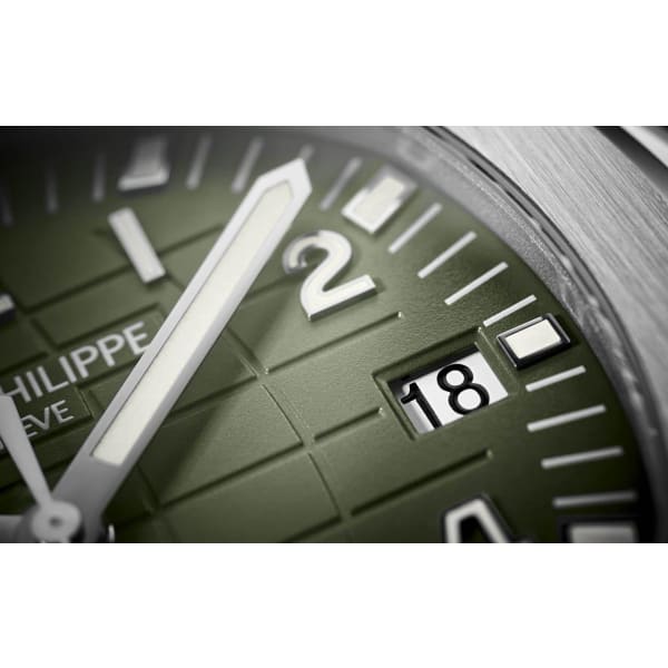 Patek Philippe Aquanaut White Gold 5168G-010 with Khaki Green Embossed dial