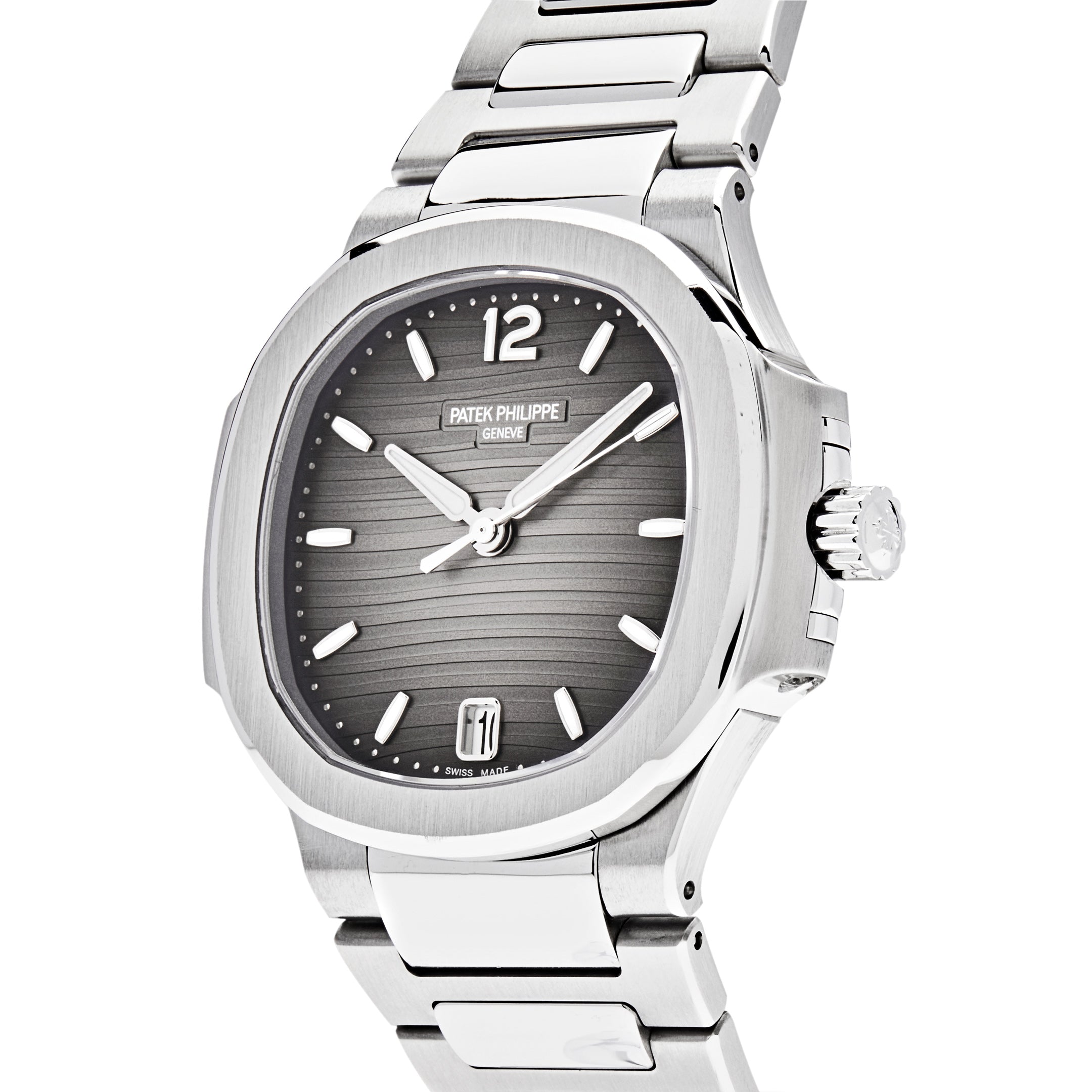 Patek Philippe Ladies Nautilus Stainless Steel Smoke Grey Dial 7118/1A-011
