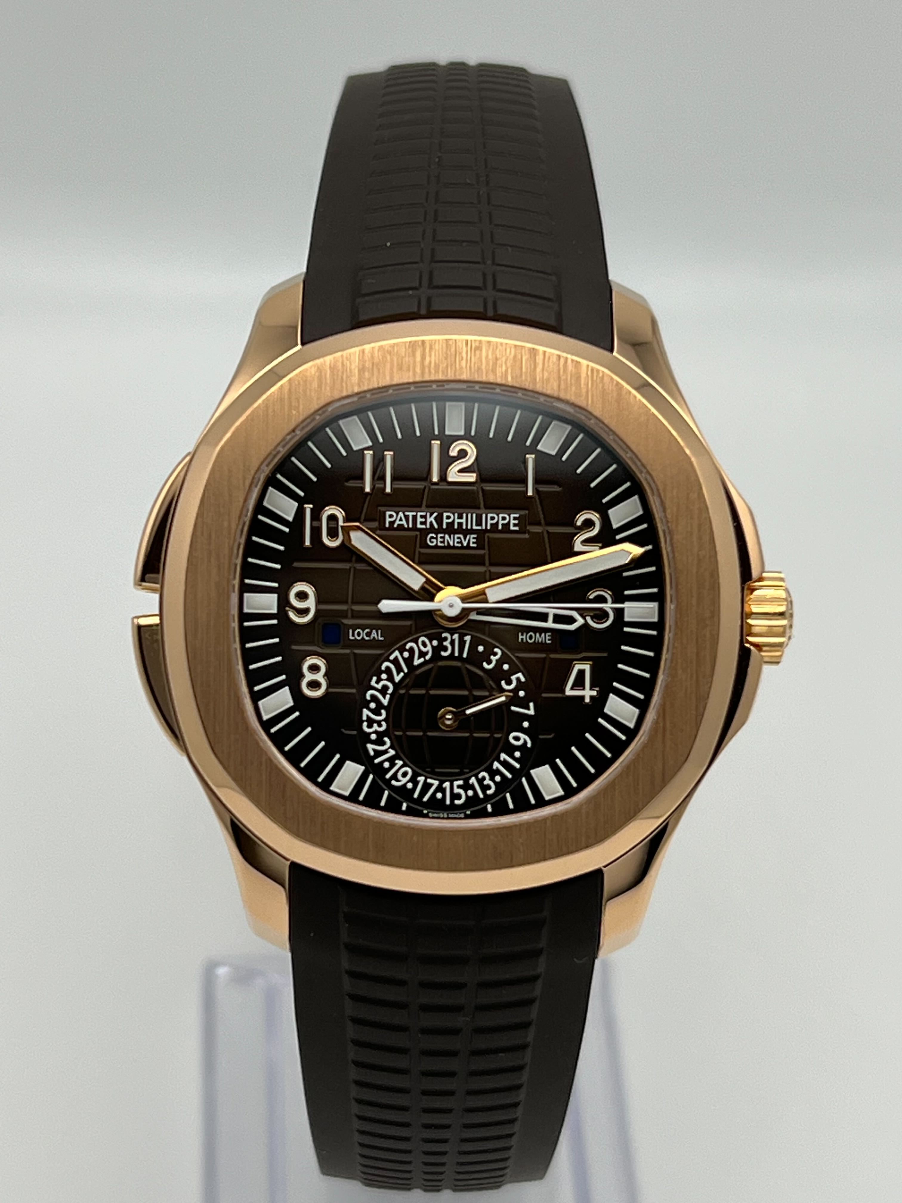 Patek Philippe Aquanaut Travel Time Brown Dial Rose Gold 5164R-001