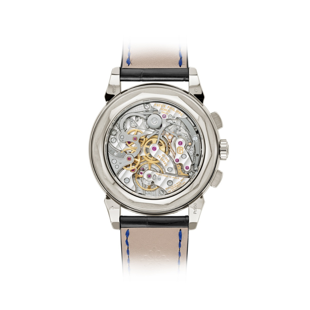 Patek Philippe Grand Complications Perpetual Calendar Chronograph Platinum Baguette Blue Sapphires 5271/11P-010