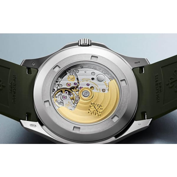 Patek Philippe Aquanaut White Gold 5168G-010 with Khaki Green Embossed dial