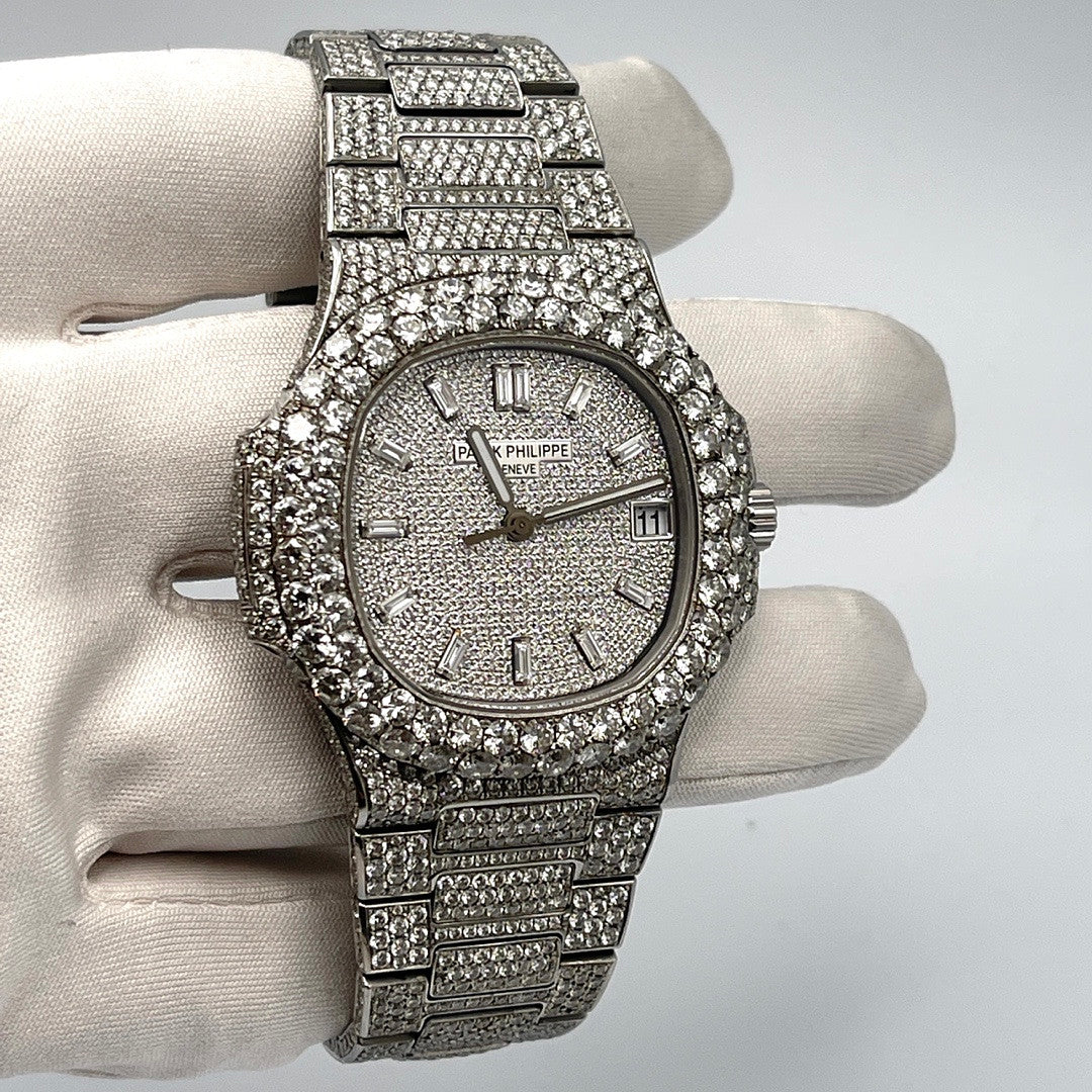 Patek Philippe Nautilus Stainless Steel After Market Diamond Paved 5711/1A-011