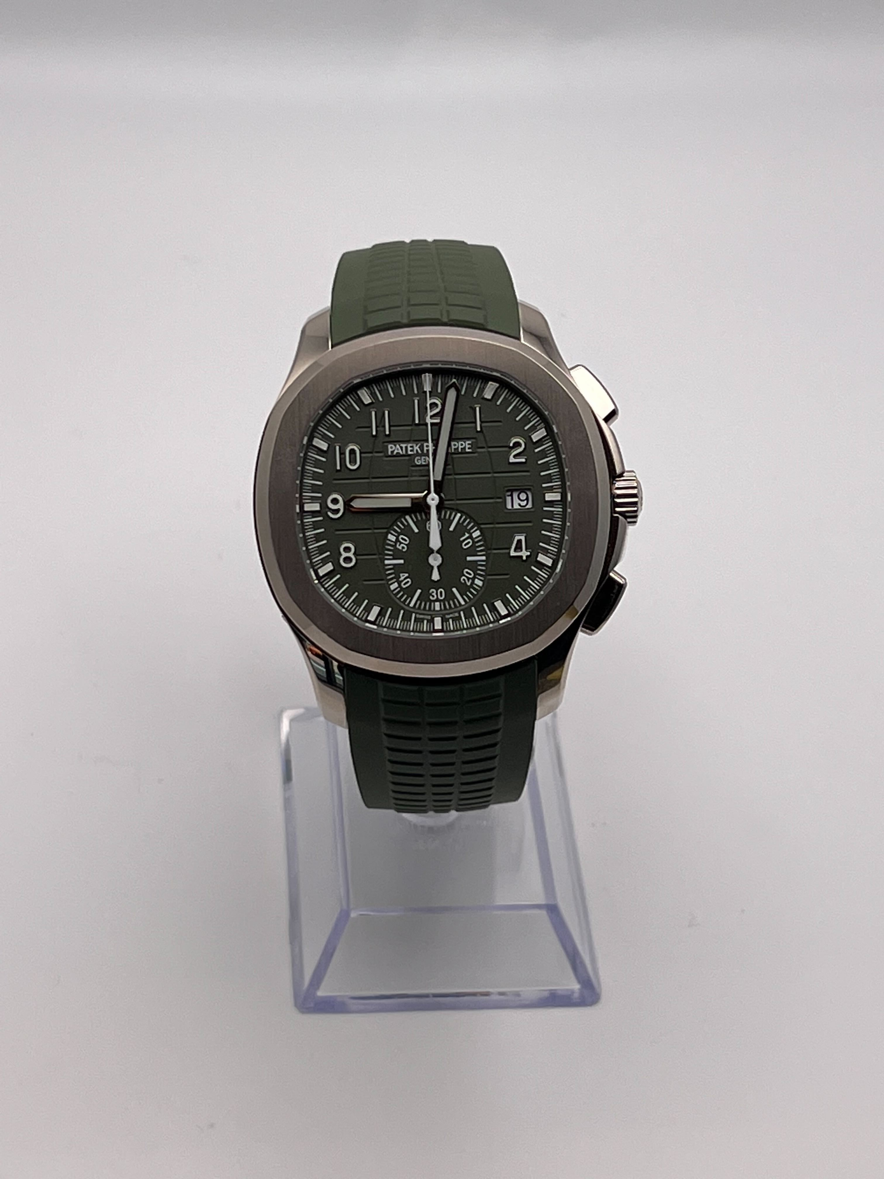Patek Philippe Aquanaut White Gold Khaki Green Dial 5968G-010