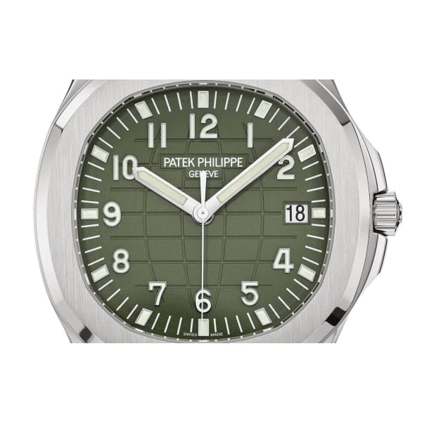 Patek Philippe Aquanaut White Gold 5168G-010 with Khaki Green Embossed dial