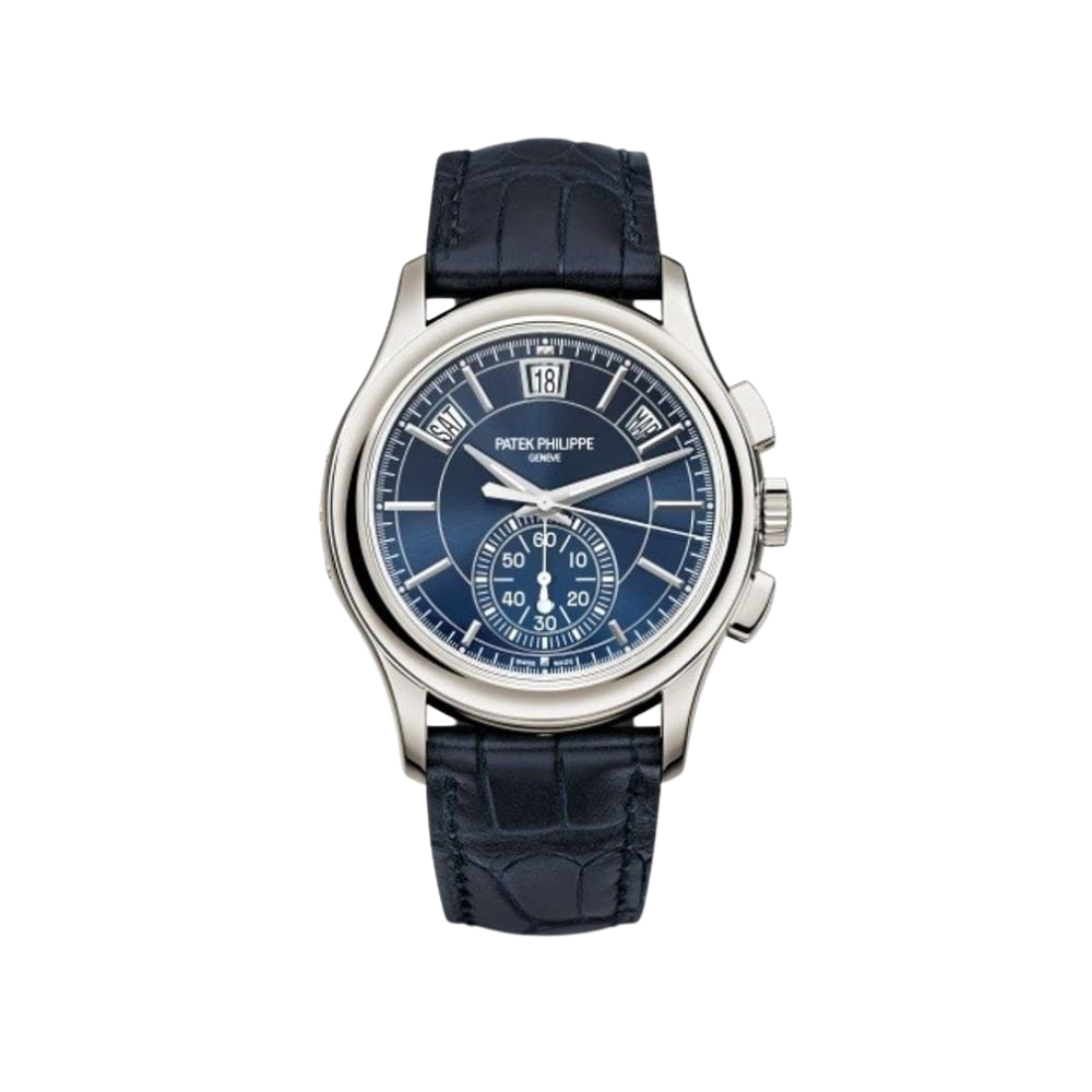 Patek Philippe Flyback Chronograph Annual Calendar Platinum Blue Dial 5905P-001