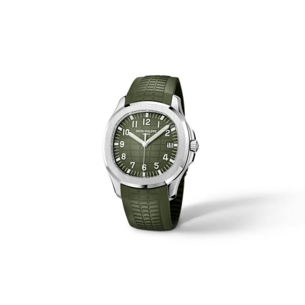 Patek Philippe Aquanaut White Gold 5168G-010 with Khaki Green Embossed dial