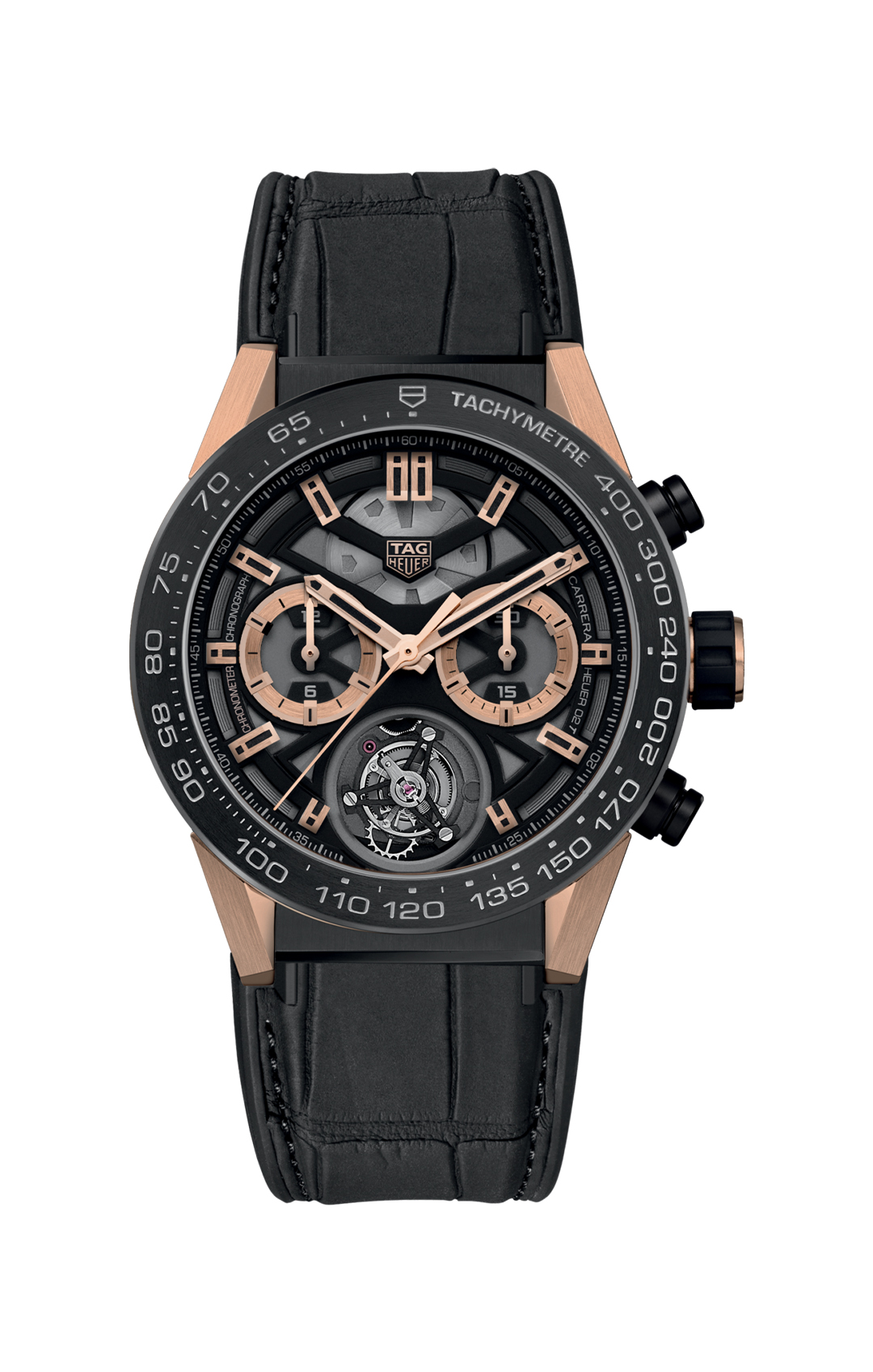 TAG Heuer Watch Carrera Tourbillon Chronograph Rose Gold