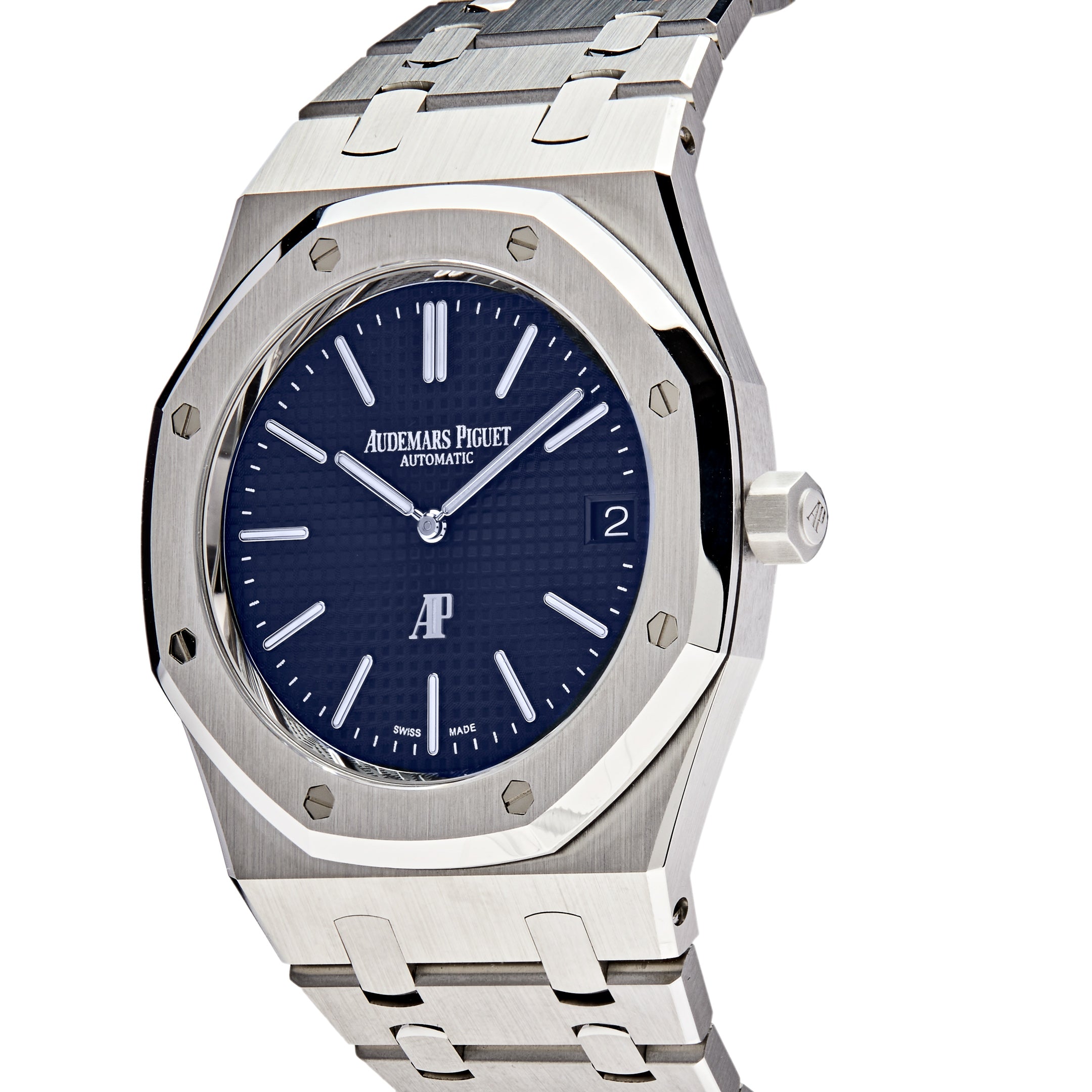 Audemars Piguet Royal Oak Jumbo Extra-Thin 50th Anniversary Steel Blue Dial 16202ST.OO.1240ST.01
