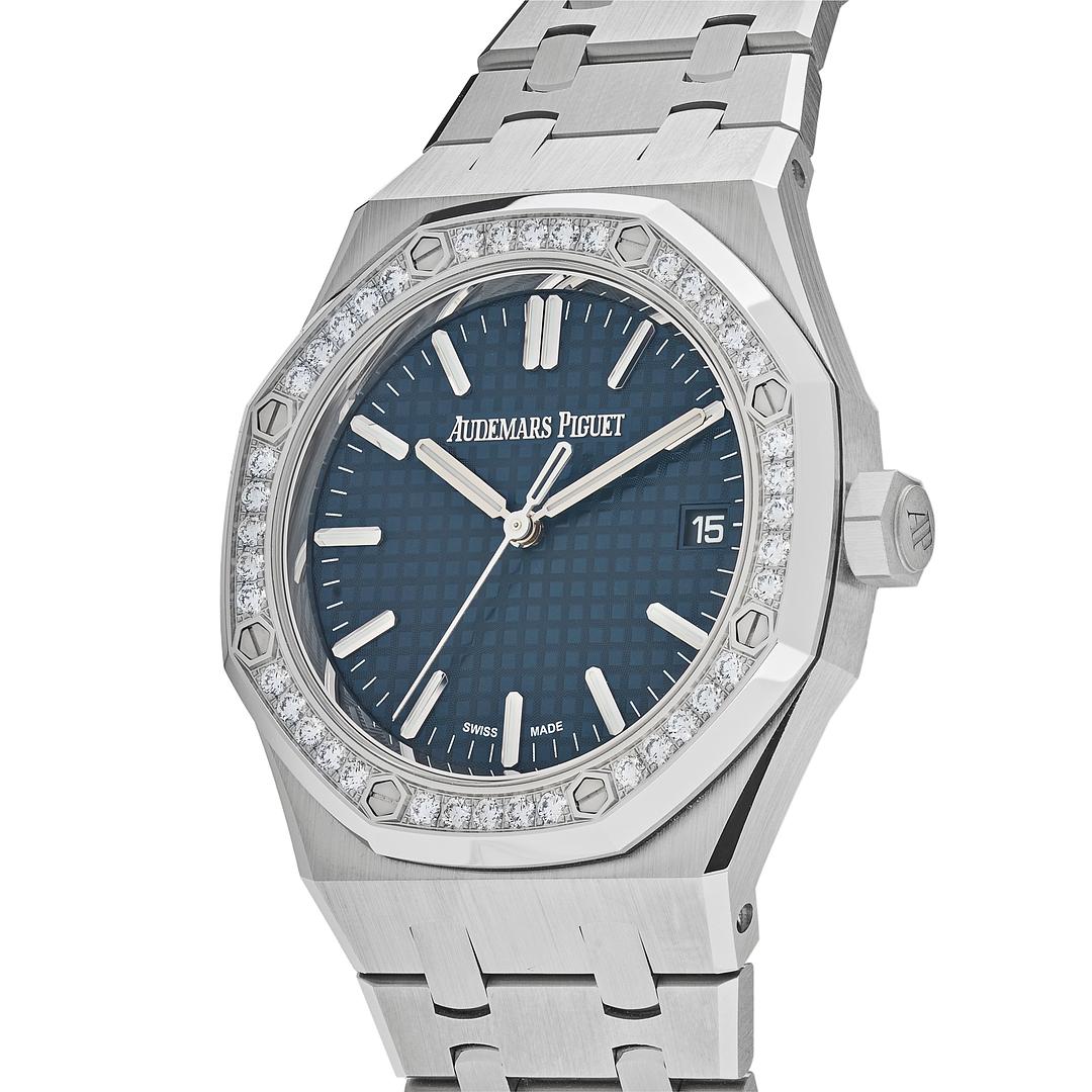 Audemars Piguet Royal Oak Selfwinding Blue Dial Diamond Bezel 15551ST.ZZ.1356ST.05