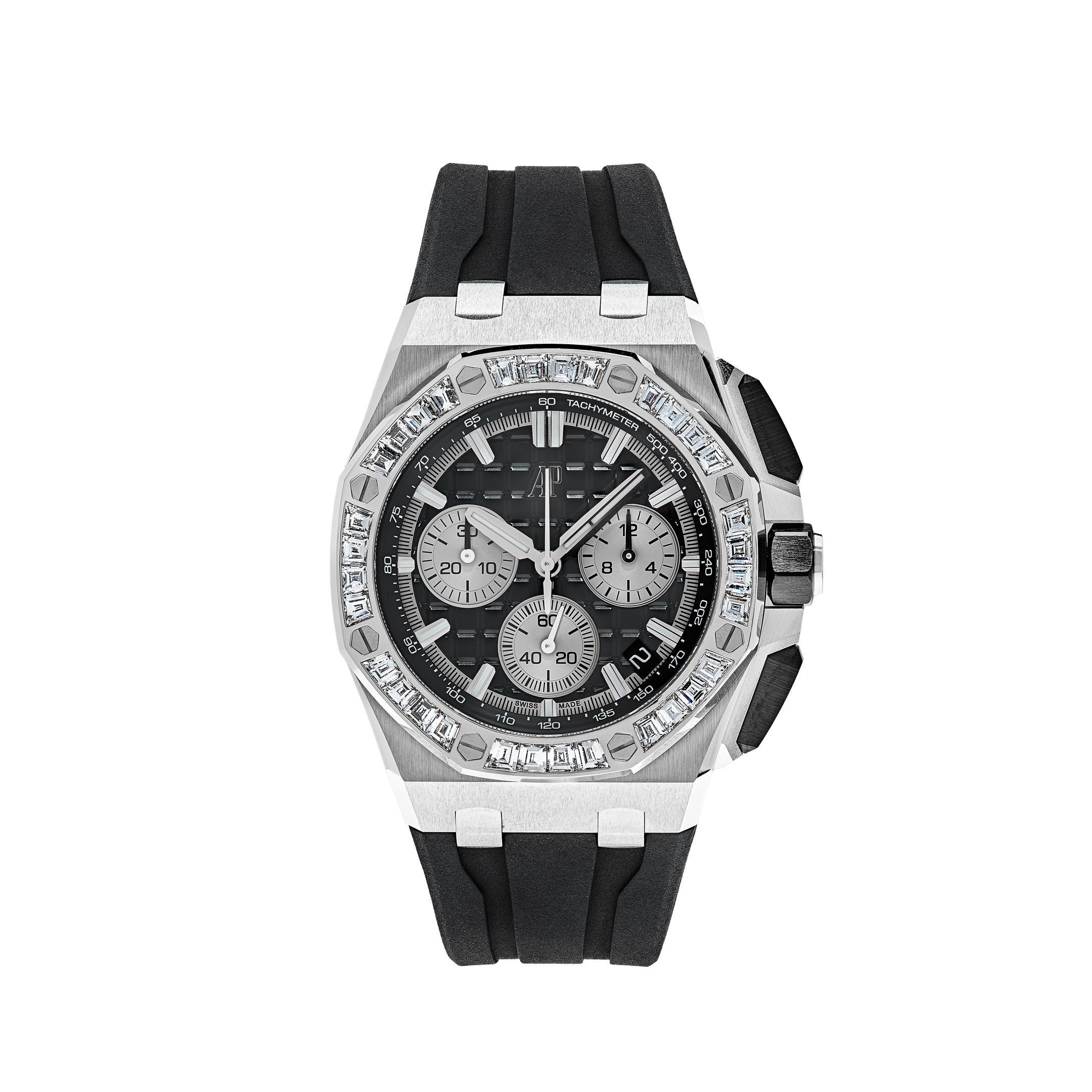 Audemars Piguet Royal Oak Offshore Selfwinding Chronograph White Gold Diamond Bezel Black Dial 26424BC.ZZ.D002CA.01