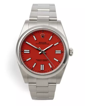 Rolex 124300 Oyster Perpetual 41 Coral Red Brand New