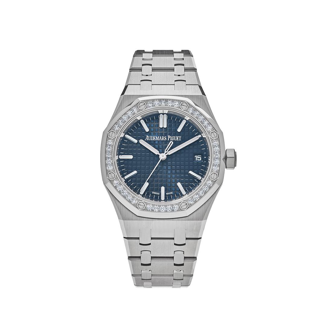 Audemars Piguet Royal Oak Selfwinding Blue Dial Diamond Bezel 15551ST.ZZ.1356ST.05