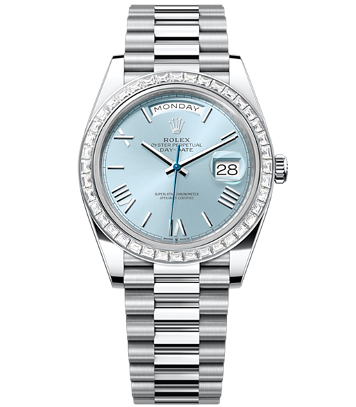 Rolex Day-Date 40 Presidential Blue dial, Diamond Bezel, President bracelet, Watch 228396tbr-0004