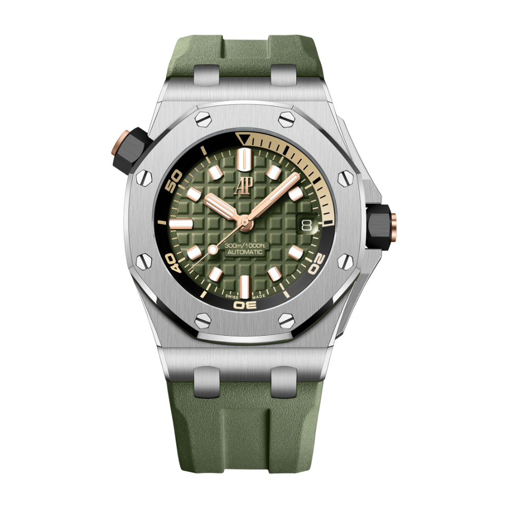 Audemars Piguet Royal Oak Offshore Diver Stainless Steel Khaki Green Dial 15720ST.OO.A052CA.01