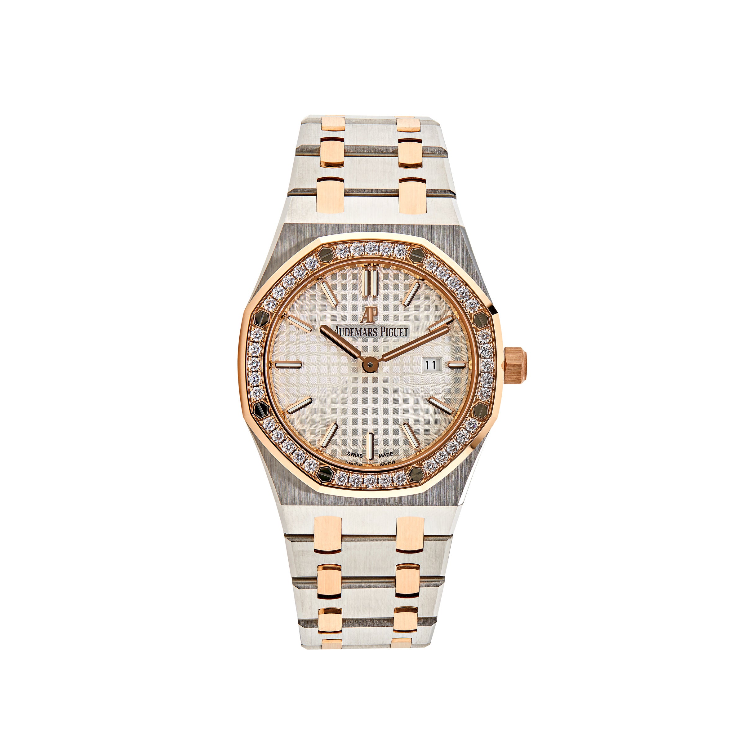 Audemars Piguet Royal Oak Quartz Rose Gold Steel Diamond Bezel 67651SR.ZZ.1261SR.01