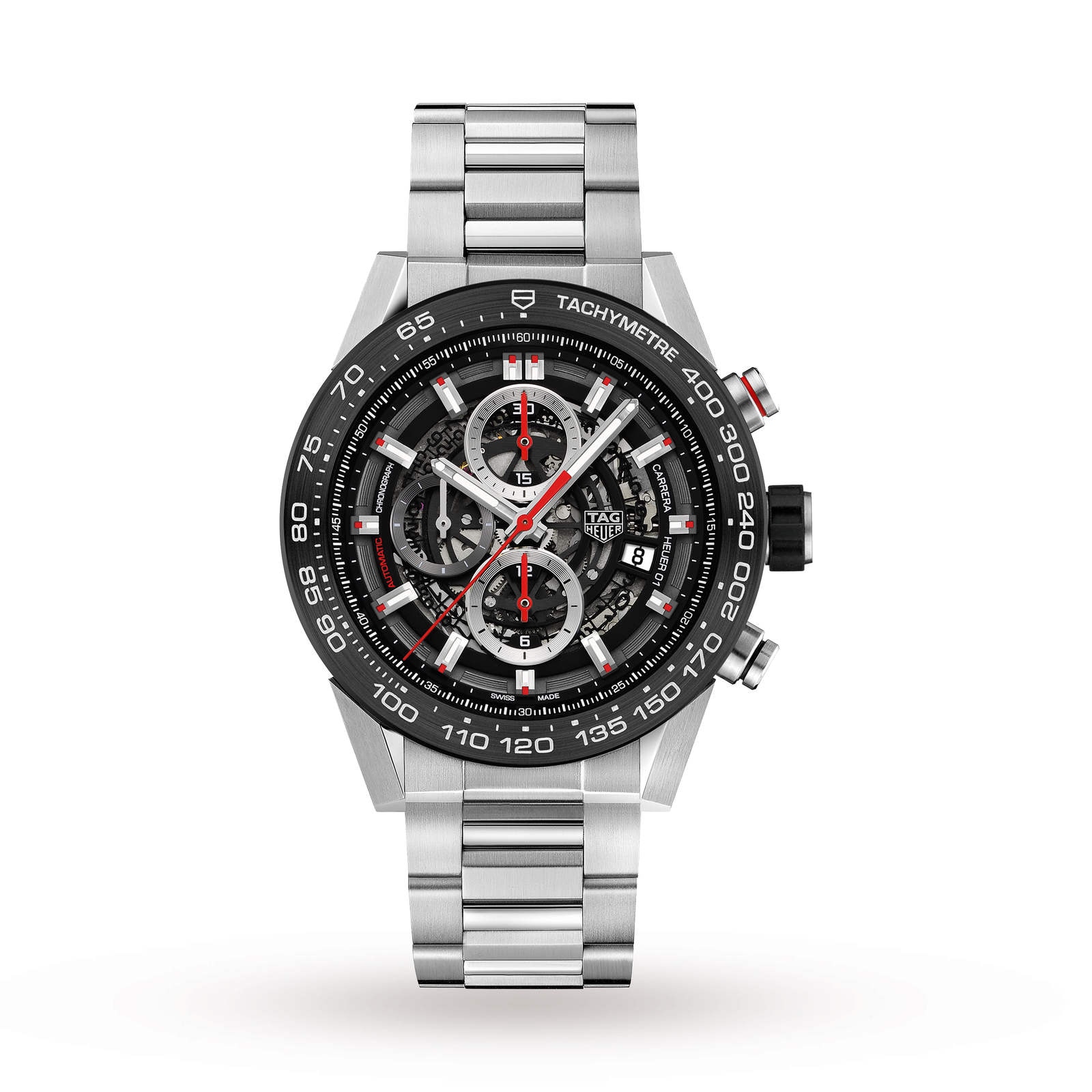 TAG HEUER Carrera Heuer 01 45mm Black Automatic Mens Watch CAR2A1W.BA0703